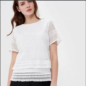 Banana Republic short sleeved top white lace Sizes XS